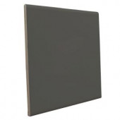 U.S. Ceramic Tile Color Collection Bright Dark Gray 6 in. x 6 in. Ceramic Surface Bullnose Wall Tile