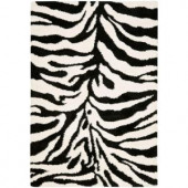 Safavieh Zebra Shag Ivory/Black 4 ft. x 6 ft. Area Rug