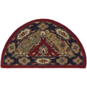LR Resources Traditional Shape Multi and Red 2 ft. 3 in. x 3 ft. 10 in. Half Moon Plush Indoor Area Rug