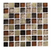 Splashback Tile Outback Brown Blend 1/2 in. x 1/2 in. Marble And Glass Tile Squares - 6 in. x 6 in. Tile Sample