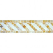 MS International Honey 2 in. x 8 in. Polished Onyx Listello Mosaic Tile