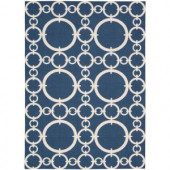 Nourison Waverly Connected Navy 5 ft. 3 in. x 7 ft. 5 in. Area Rug