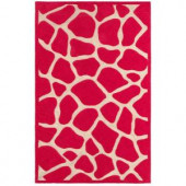 LR Resources Fashion Pink Giraffe 5 ft. x 7 ft. 9 in. Plush Indoor Area Rug