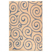 Home Decorators Collection Whirl Blue and Natural 5 ft. 10 in. x 9 ft. 2 in. Area Rug