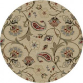 Tayse Rugs Impressions Ivory 5 ft. 3 in. Round Transitional Area Rug