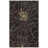Kas Rugs Floral Silhouette Charcoal 8 ft. x 10 ft. Area Rug