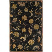 LR Resources Traditional Black Rectangle 9 ft. x 12 ft. 9 in. Plush Indoor Area Rug