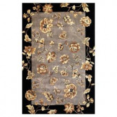 Kas Rugs Majestic Floral Silver 3 ft. 3 in. x 5 ft. 3 in. Area Rug