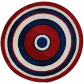 LA Rug Inc. Fun Time Shape Concentric 2 51 in. Round Area Rug