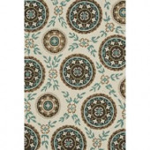 Loloi Rugs Summerton Life Style Collection Ivory Teal 7 ft. 6 in. x 9 ft. 6 in. Area Rug