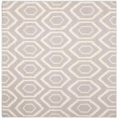 Safavieh Dhurries Grey/Ivory 8 ft. x 8 ft. Square Area Rug