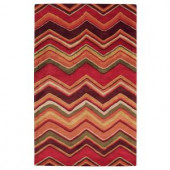 Home Decorators Collection Cheveron Red 3 ft. 6 in. x 5 ft. 6 in. Area Rug