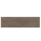 Daltile Identity Oxford Brown Grooved 4 in. x 24 in. Polished Porcelain Bullnose Floor and Wall Tile