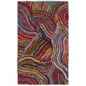 LR Resources Layla Multi 3 ft. 6 in. x 5 ft. 6 in. Plush Indoor Area Rug