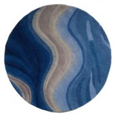 Home Decorators Collection Rush Blue 5 ft. 9 in. Round Area Rug