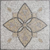 MS International Floral Blend Medallion 24 in. x 24 in. Tumbled Marble Floor & Wall Tile