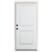 Steves & Sons Premium 2-Panel Square Primed White Steel Entry Door with 32 in. Right-Hand Inswing and 4 in. Wall