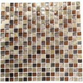 Splashback Tile Blend 12 in. x 12 in. Marble And Glass Mosaic Floor and Wall Tile
