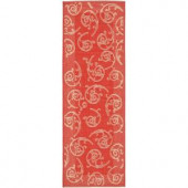 Safavieh Courtyard Red/Natural 2 ft. 3 in. x 6 ft. 7 in. Runner