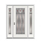 JELD-WEN Arum Full Lite Primed Steel Entry Door with 12 in. Sidelites
