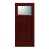 Main Door Craftsman Collection 1 Lite Prefinished Cherry Solid Mahogany Type Wood Slab Entry Door