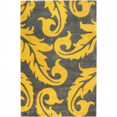 Home Decorators Collection Acanthus Grey/Yellow 2 ft. x 3 ft. Area Rug