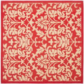 Safavieh Courtyard Red/Natural 6.6 ft. x 6.6 ft. Square Area Rug