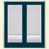 Masonite 60 in. x 80 in. Night Tide Steel Prehung Right-Hand Inswing Miniblind Patio Door with No Brickmold in Vinyl Frame