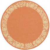 Safavieh Courtyard Terracotta/Natural 5.3 ft. x 5.3 ft. Round Area Rug