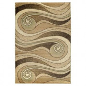 Lavish Home Waves Gold and Beige 5 ft. x 7 ft. 3 in. Area Rug