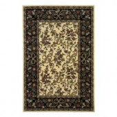 Kas Rugs Classic Ribbons Ivory/Black 5 ft. 3 in. x 7 ft. 7 in. Area Rug