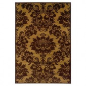 Lavish Home Traditional Yellow and Brown 5 ft. x 7 ft. 3 in. Area Rug