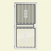 Unique Home Designs Rambling Rose 36 in. x 80 in. White Recessed Mount Outswing All Season Security Door