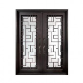 Iron Doors Unlimited Bel Sol Full Lite Painted Light Bronze Decorative Wrought Iron Entry Door