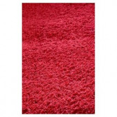 Kas Rugs Cushy Shag Red 2 ft. 3 in. x 3 ft. 9 in. Area Rug