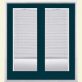 Masonite 60 in. x 80 in. Night Tide Steel Prehung Left-Hand Inswing Miniblind Steel Patio Door with Brickmold in Vinyl Frame