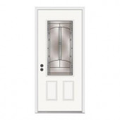 JELD-WEN Idlewild 3/4-Lite Primed White Steel Entry Door with Brickmold