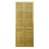 Kimberly Bay 32 in. Plantation Louvered Solid Core Unfinished Wood Interior Bi-fold Closet Door