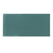 Splashback Tile Contempo Turquoise Frosted Glass Tiles - 3 in. x 6 in. Tile Sample