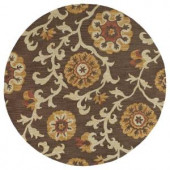 Kaleen Carriage Cornish Brown 7 ft. 9 in. x 7 ft. 9 in. Round Area Rug