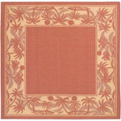 Recife Island Retreat Terracotta Natural 7 ft. 6 in. x 7 ft. 6 in. Square Area Rug