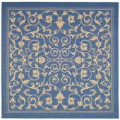 Safavieh Courtyard Blue/Natural 7.8 ft. x 7.8 ft. Square Area Rug
