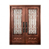 Iron Doors Unlimited Vita Francese 3/4 Lite Painted Heavy Bronze Decorative Wrought Iron Entry Door