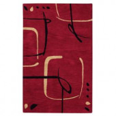 Home Decorators Collection Fragment Red 5 ft. 3 in. x 8 ft. Area Rug