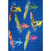 LA Rug Inc. Surf Time Surfs R Us Multi Colored 39 in. x 58 in. Accent Rug