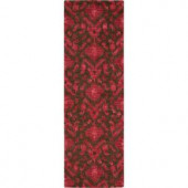 Nourison Siam Brown/Red 2 ft. 3 in. x 7 ft. 6 in. Runner