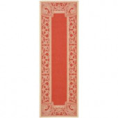 Safavieh Courtyard Red/Natural 2 ft. 3 in. x 6 ft. 7 in. Runner