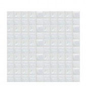 Daltile Sonterra Glass Oyster White Iridescent 12 in. x 12 in. x 6mm Glass Sheet Mounted Mosaic Wall Tile (10 sq. ft. / case)