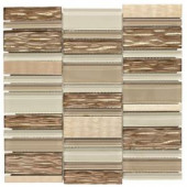 Jeffrey Court 12 in. x 11-3/4 in. Gold Bars Glass/Metal Mosaic Wall Tile