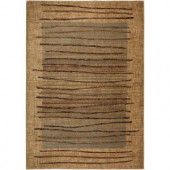 Rizzy Home Bellevue Collection Beige Striped 5 ft. 3 in. x 7 ft. 7 in. Area Rug